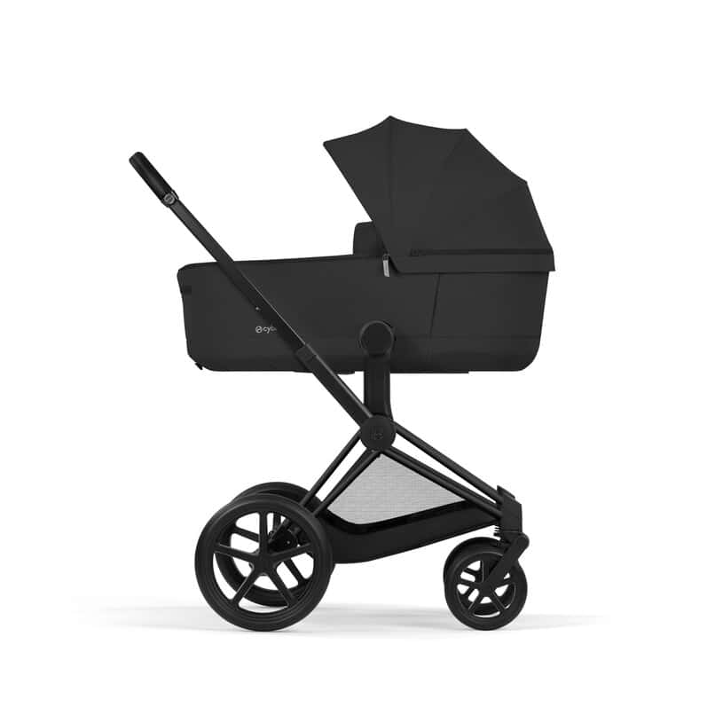 Cybex Priam Komfort Kinderwagen Set 4in1 Matt Black / Sepia Black inkl. Cloud T Plus Sepia Black und Base T