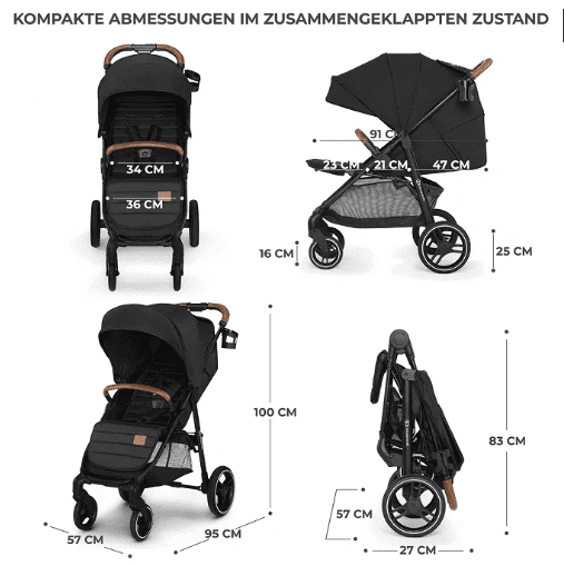 Kinderkraft Buggy GRANDE PLUS Schwarz
