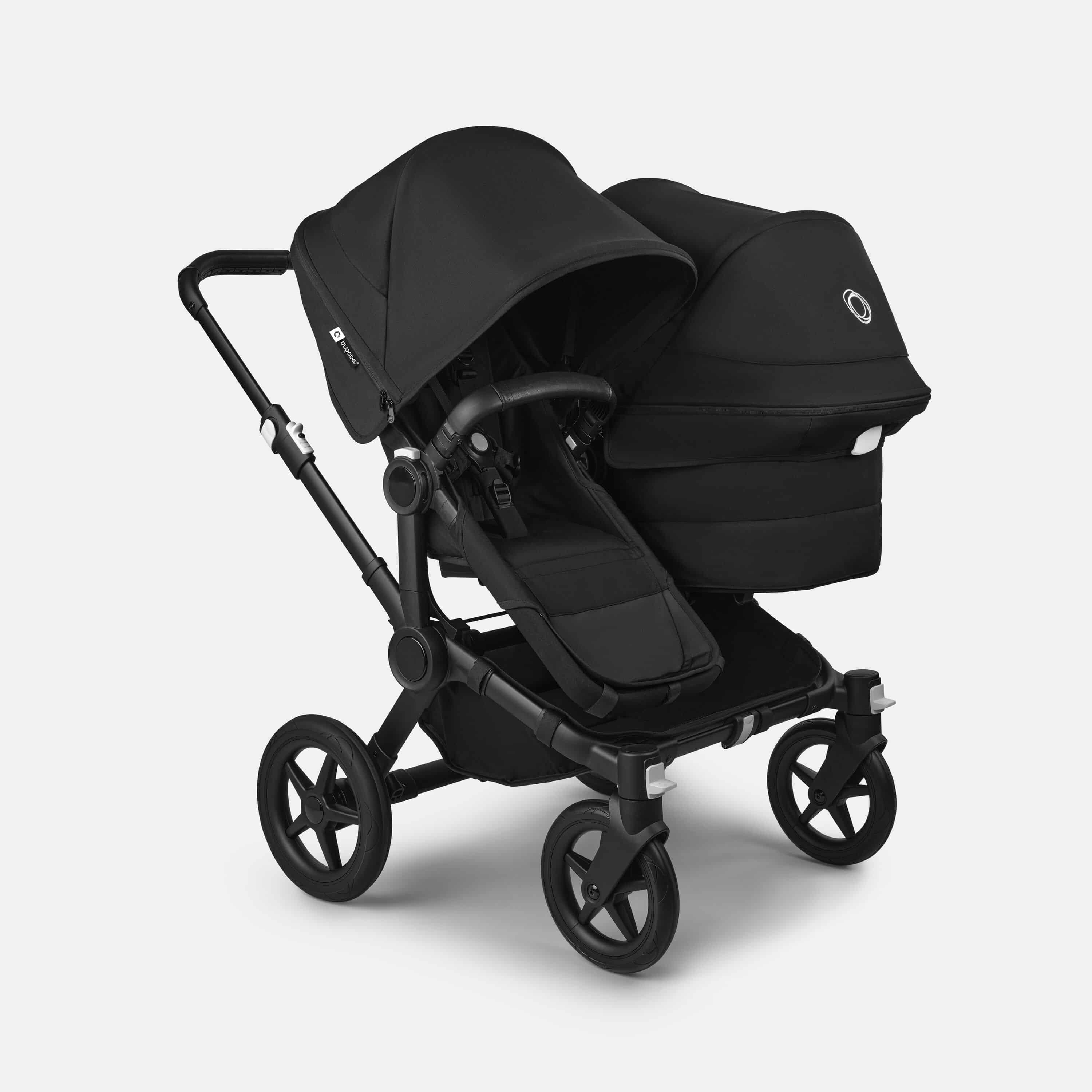 Bugaboo Donkey5 Duo Geschwisterwagen inkl. CYBEX Cloud T i-Size Sepia Black, Bugaboo Adapter & CYBEX Sommerbezug 