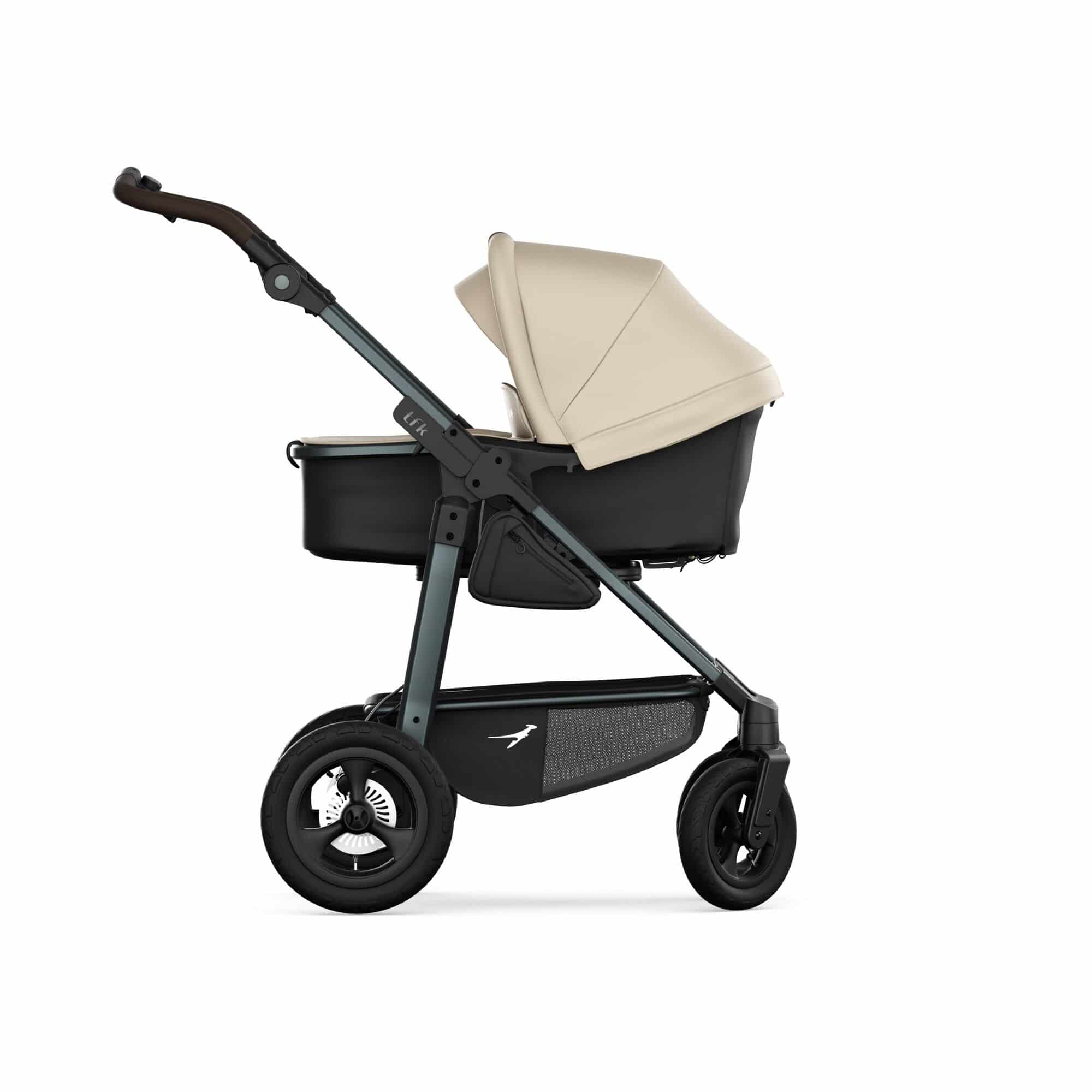 TFK Mono 4 3in1 Kinderwagen Set Sand mit CYBEX Cloud T i-Size Sepia Black & TFK Mono Adapter