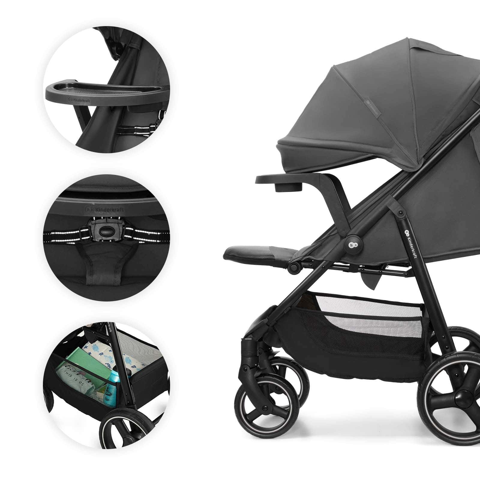 Kinderkraft Buggy TRIG 3 mit Tablett Grau