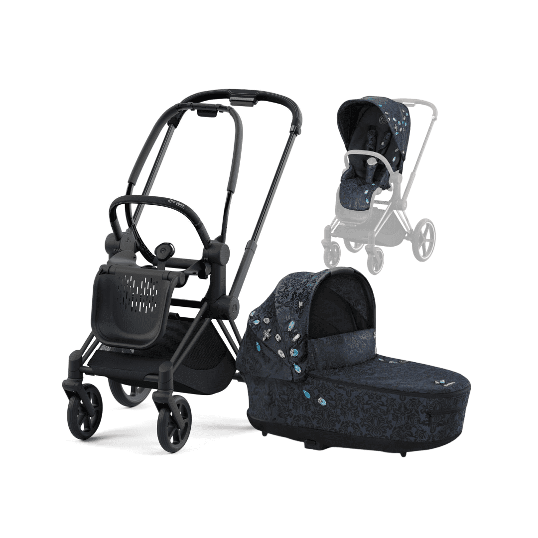 CYBEX Kombikinderwagen Fashion - Matt Black - Jewels of Nature CYBEX Kombikinderwagen Fashion - Matt Black - Jewels of Nature