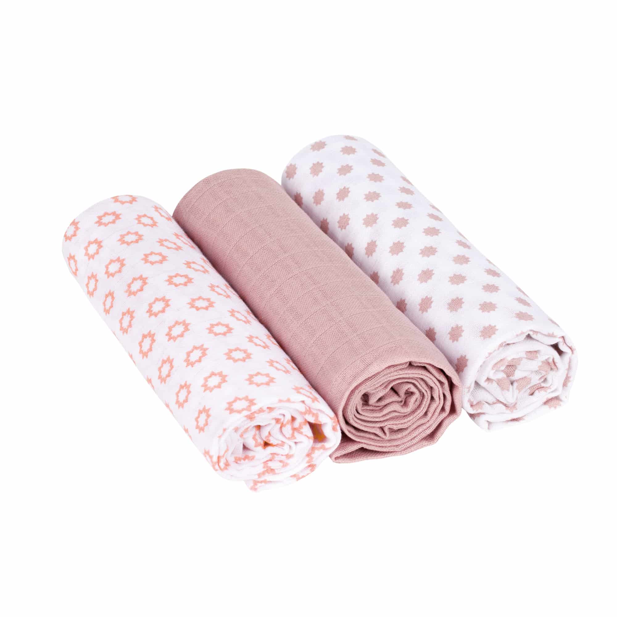 Lässig - Mulltücher (3 Stk) - Swaddle & Burp Blanket L Little Chums Stars Light Pink Lässig - Mulltücher (3 Stk) - Swaddle & Burp Blanket L Little Chums Stars Light Pink
