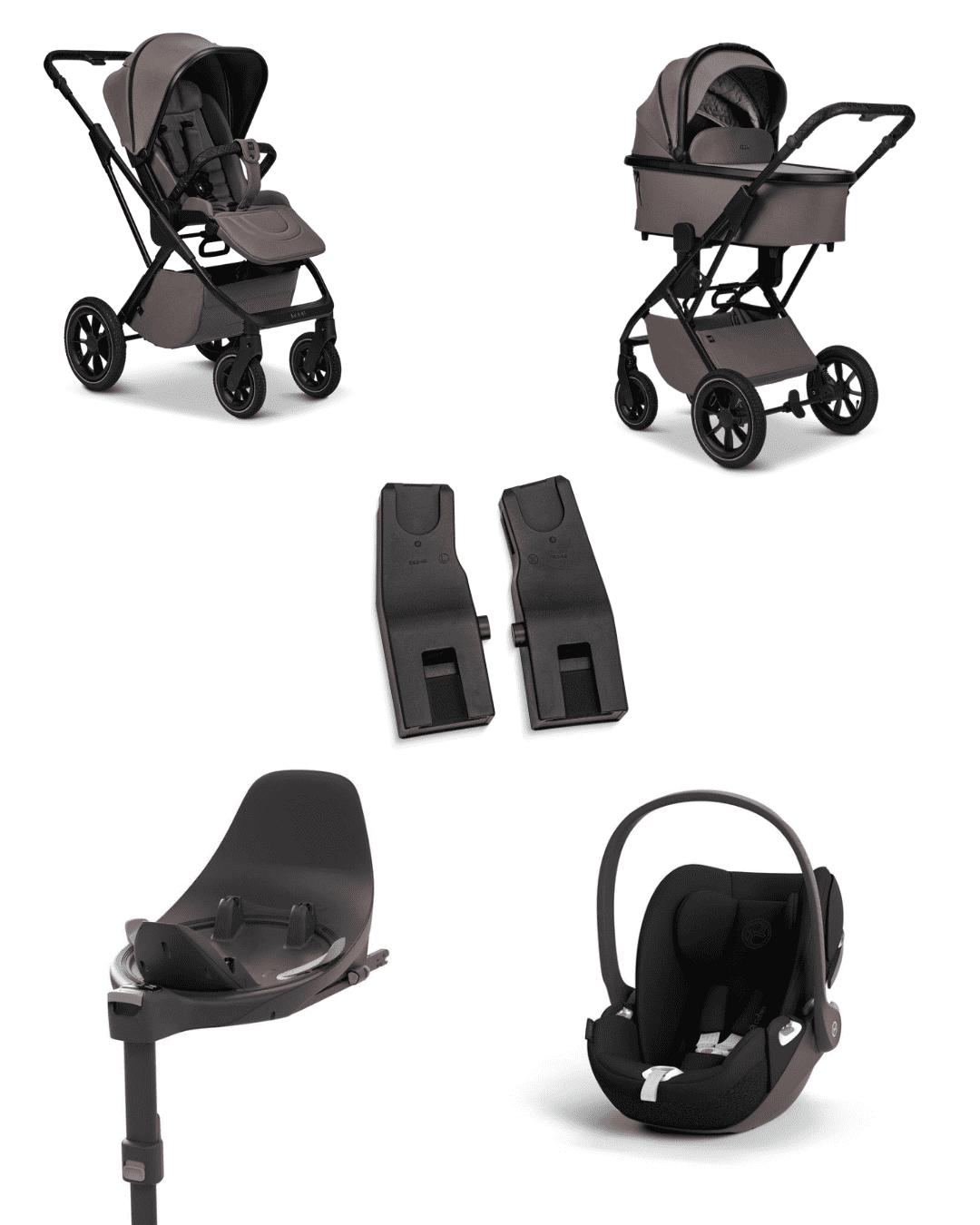 Moon PIU 2025 4in1 Set inkl. Cybex Cloud T i-Size mit Base T und Moon PIU Adapter Tonka/Sepia Black