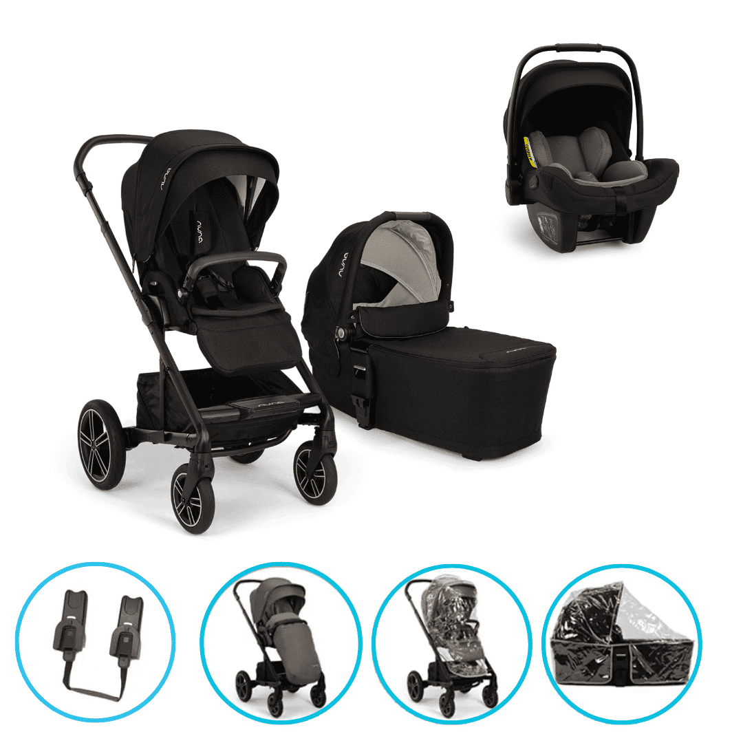 Nuna MIXX next 3in1 Kinderwagen Set Caviar inkl. Pipa Next Caviar und gratis Zubehör 