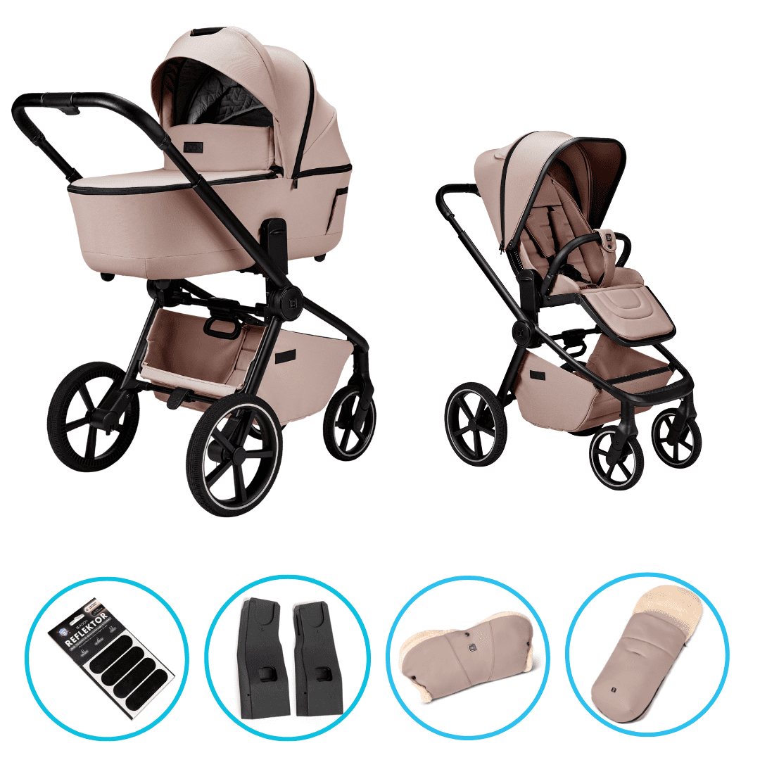 Moon RESEA 2.0 Sand Kombikinderwagen inkl. Fußsack und Handmuff Moon RESEA 2.0 Sand Kombikinderwagen inkl. Fußsack und Handmuff