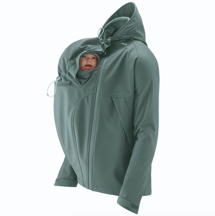 Mamalila Softshell-Tragejacke für Männer agave Tragekomfort