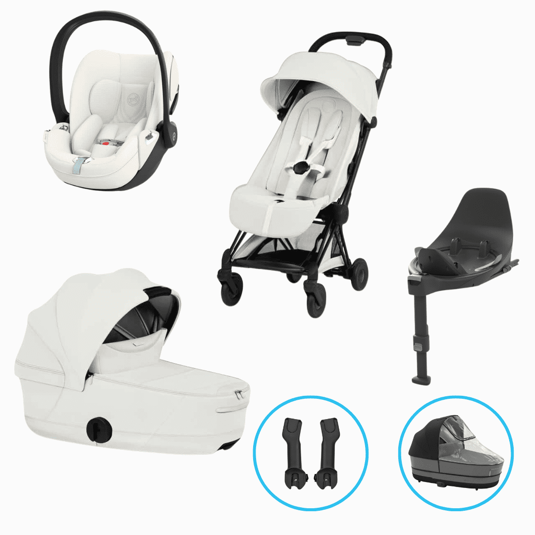 Cybex Coya Style 6in1 Kinderwagen Set Matt Black/Off White inkl. Cloud T Plus Off White und Base T