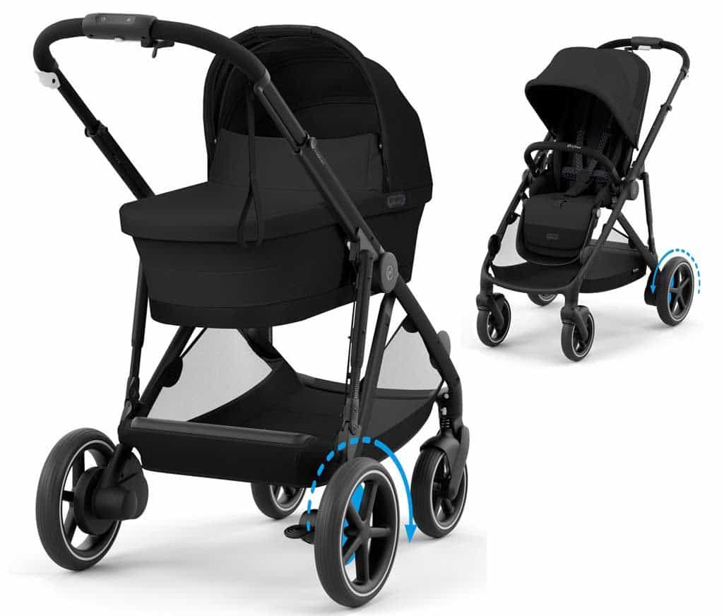 CYBEX e Gazelle S Kombikinderwagen 2in1 Moon Black