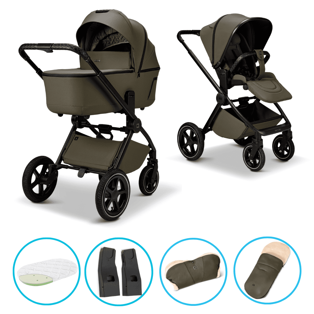 Moon GIO 2.0 Moss Kombikinderwagen inkl. Fußsack und Handmuff