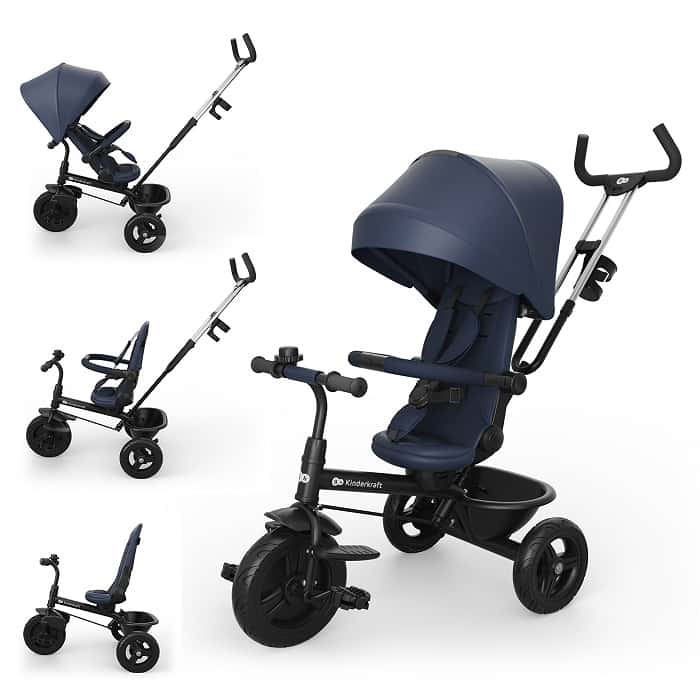 Kinderkraft ASTON 2 PLUS Blau – 6in1 Dreirad ASTON 2 PLUS mit halb liegender Position, 360° drehbarem Sitz & Elterngriff. Mitwachsend von 9 Monaten bis 5 Jahre. Komfort & Sicherheit mit Kinderkraft Kinderkraft ASTON 2 PLUS Blau – 6in1 Dreirad ASTON 2 PLUS mit halb liegender Position, 360° drehbarem Sitz & Elterngriff. Mitwachsend von 9 Monaten bis 5 Jahre. Komfort & Sicherheit mit Kinderkraft