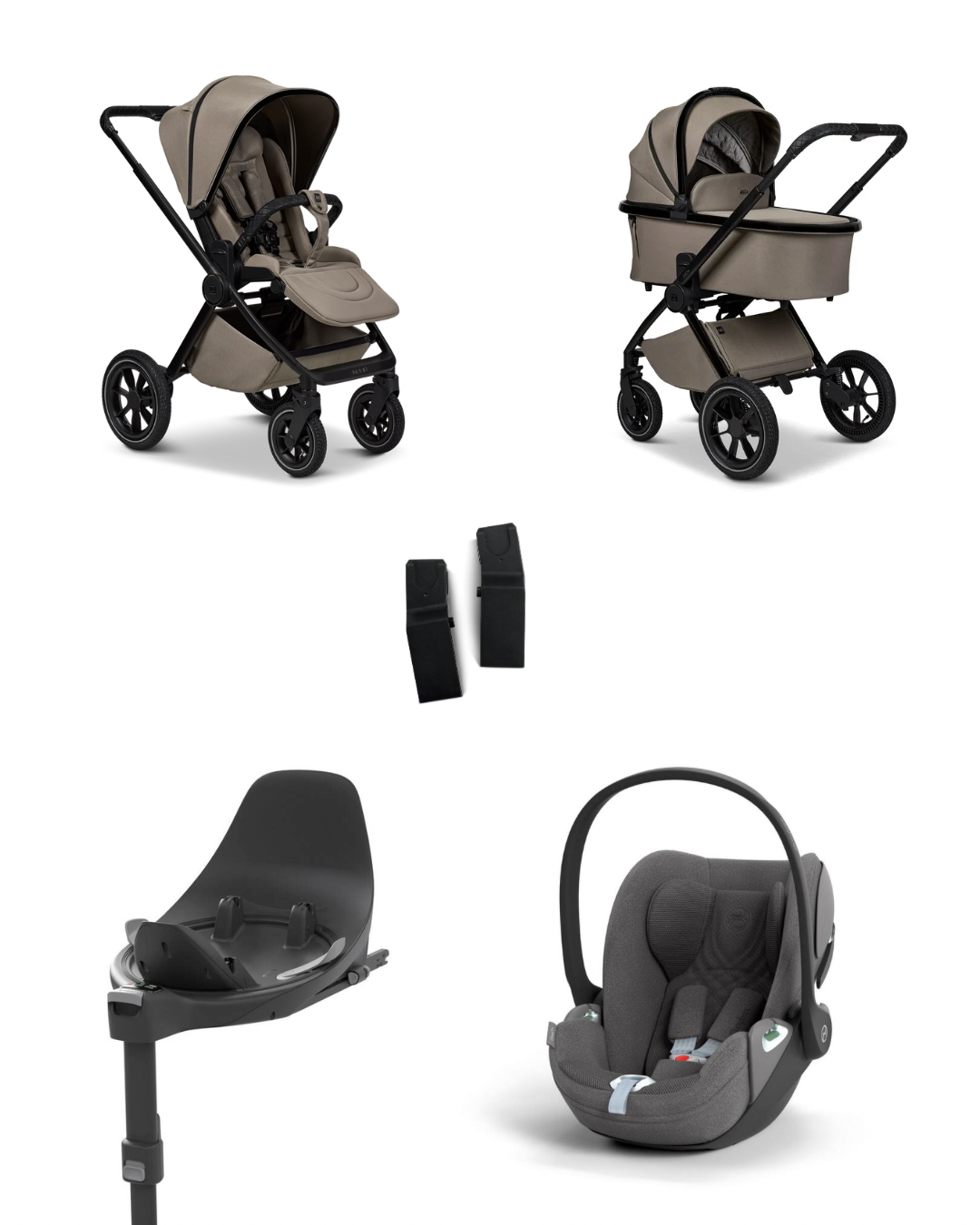 Moon GIO+ 2025 4in1 Set inkl. Cybex Cloud T plus i-Size Babyschale, Cybex Base T und Moon Adapter für GIO+ 2025 Mud/Mirage Grey – Entdecke das Moon GIO+ 2025 4in1 Set inkl. CYBEX Cloud T i-Size, Base T & Adapter Mud/Mirage Grey. Komfortabel, sicher & stilvoll ab Geburt. Jetzt bei babybrands!