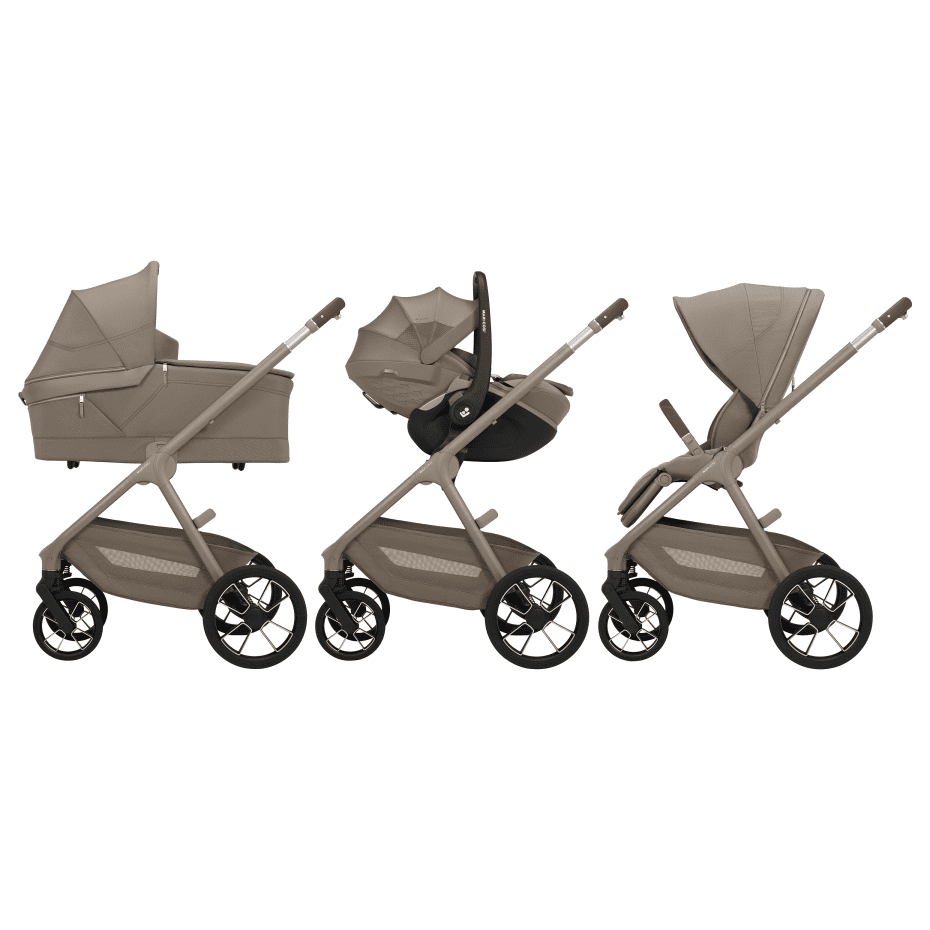 Maxi Cosi Oxford + 5in1 Kinderwagen-Set Oak Truffle inkl. Babyschale Oak Truffle und Base