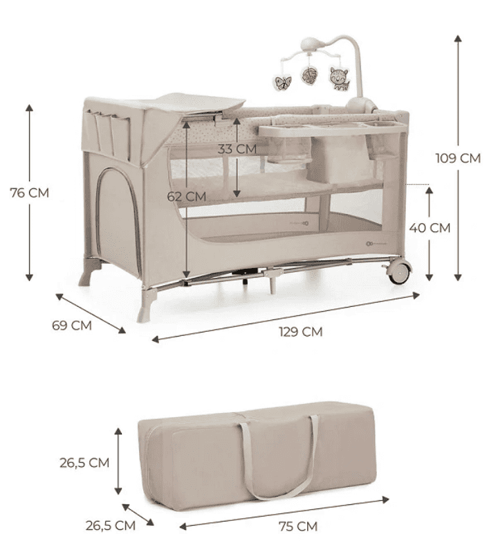 Kinderkraft 3in1 Reisebett JOY 2 beige mit Accessoirs Kinderkraft 3in1 Reisebett JOY 2 beige mit Accessoirs