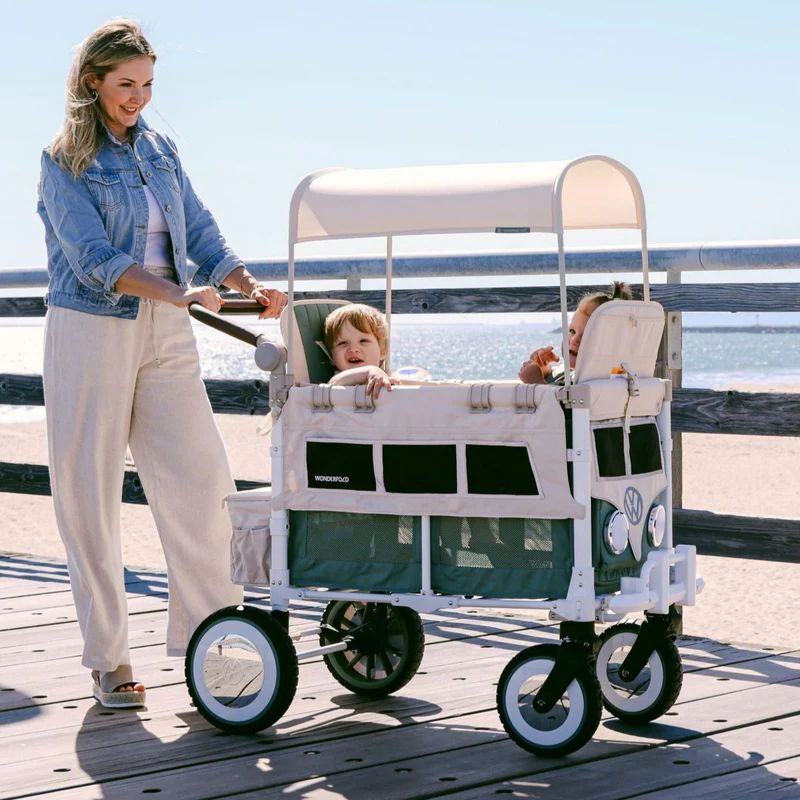 Wonderfold VW 2 Volkswagen Kinderwagen 2-Sitzer - Grün