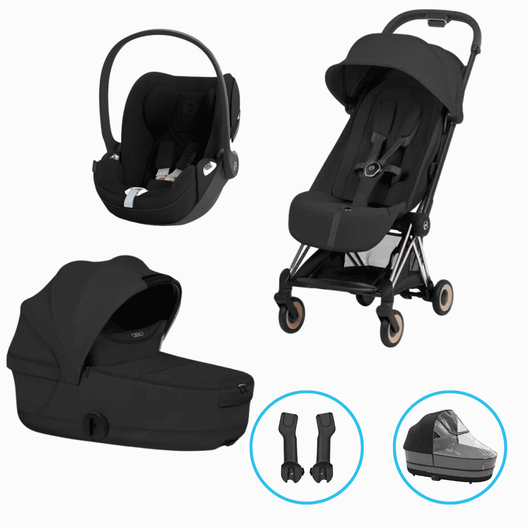 Cybex Coya Style 5in1 Kinderwagen Set Rosegold/Sepia Black inkl. Cloud T Plus Sepia Black