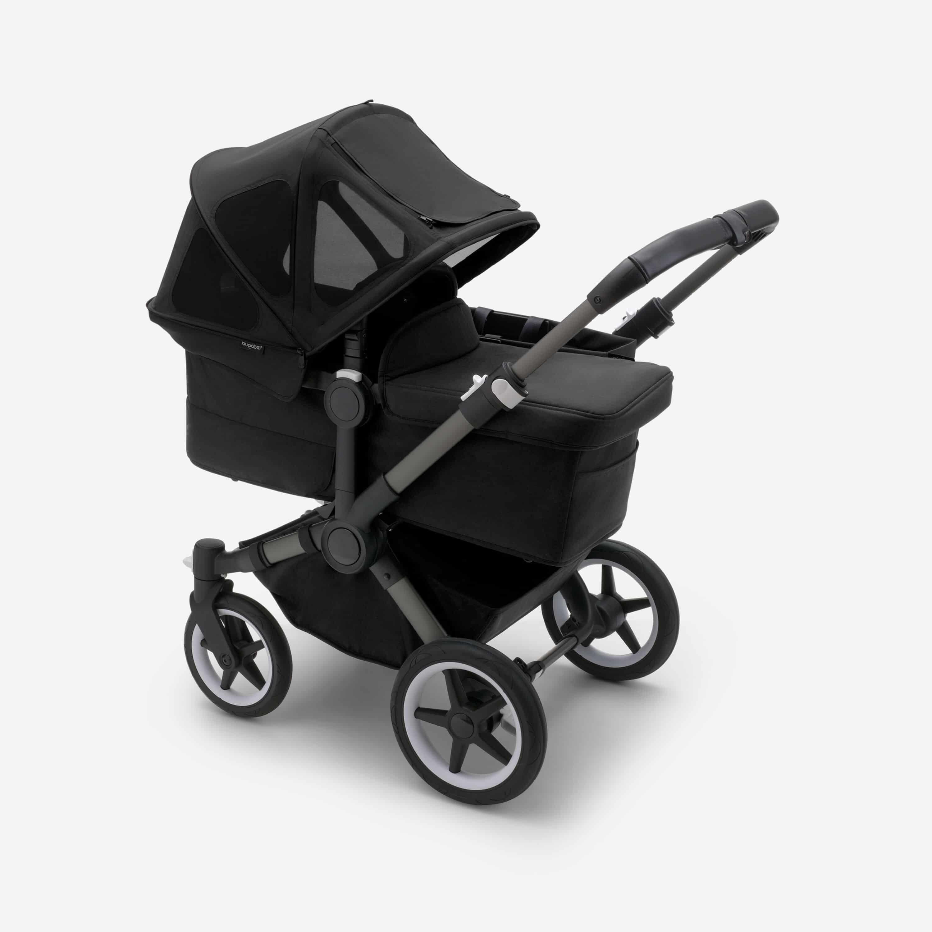 Bugaboo Donkey Sonnendach mit Lüftungsfenstern - Mitternachtsschwarz Bugaboo Donkey Sonnendach mit Lüftungsfenstern - Mitternachtsschwarz