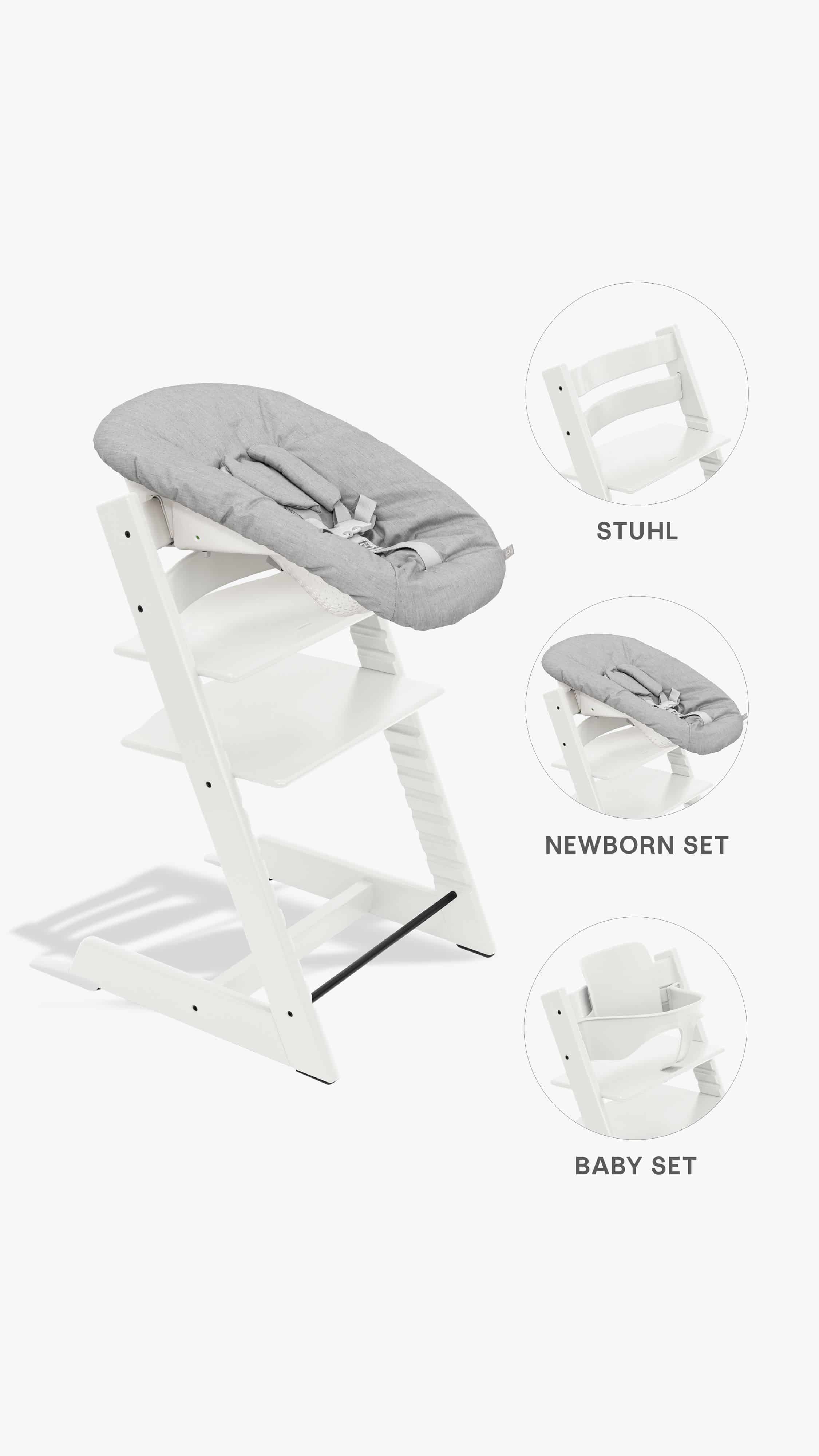 Stokke Tripp Trapp Hochstuhl + Baby- und Newborn-Set White/Grey – Stokke Tripp Trapp Bundle White/Grey mit Newborn & Baby Set. Ideal ab Geburt, ergonomisch & mitwachsend. Jetzt bei babybrands.de im Komplett-Set kaufen! Stokke Tripp Trapp Hochstuhl + Baby- und Newborn-Set White/Grey – Stokke Tripp Trapp Bundle White/Grey mit Newborn & Baby Set. Ideal ab Geburt, ergonomisch & mitwachsend. Jetzt bei babybrands.de im Komplett-Set kaufen!