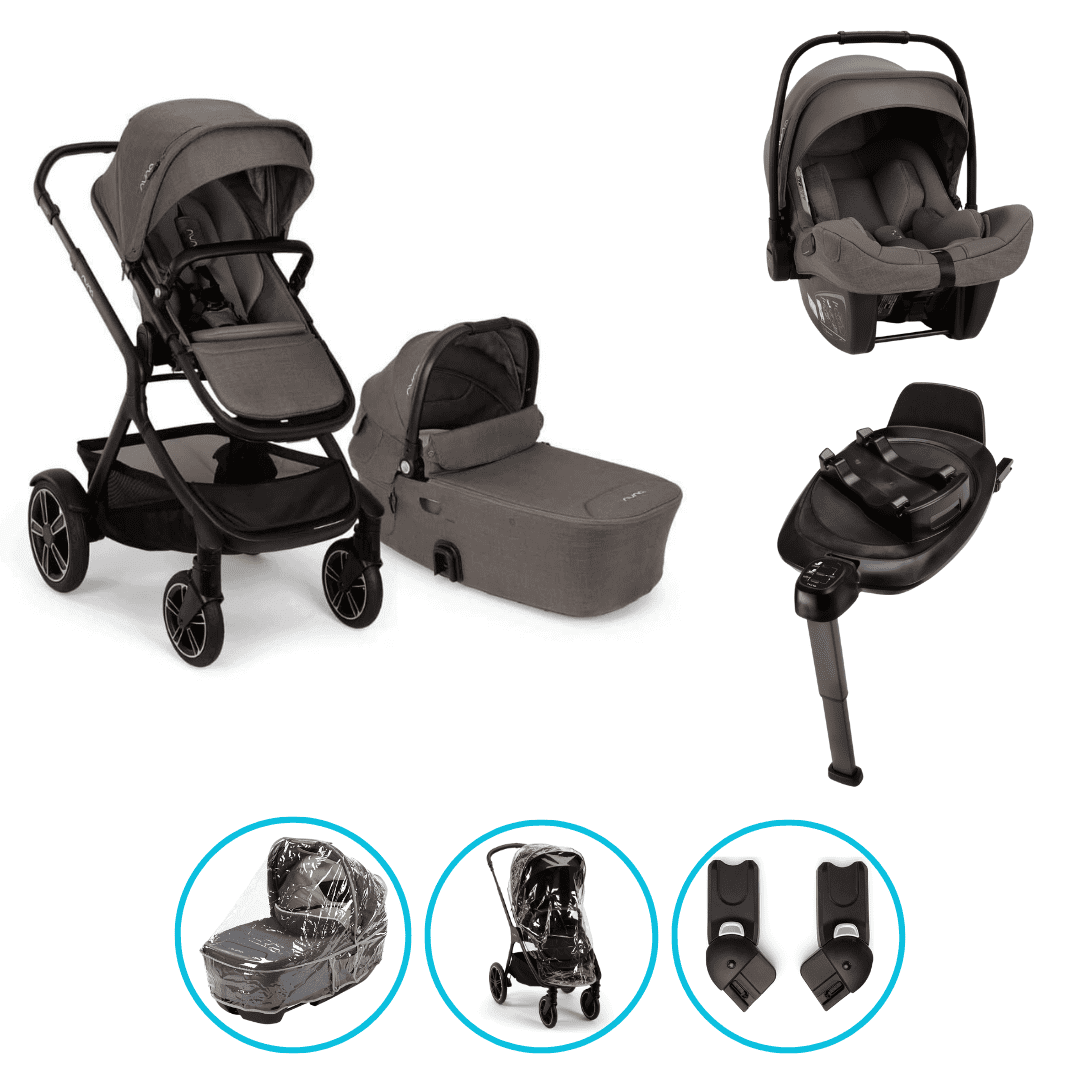 Nuna DEMI Next 4in1 Kinderwagen Set Thunder inkl. Pipa Next Thunder, Base Next und Riderboard