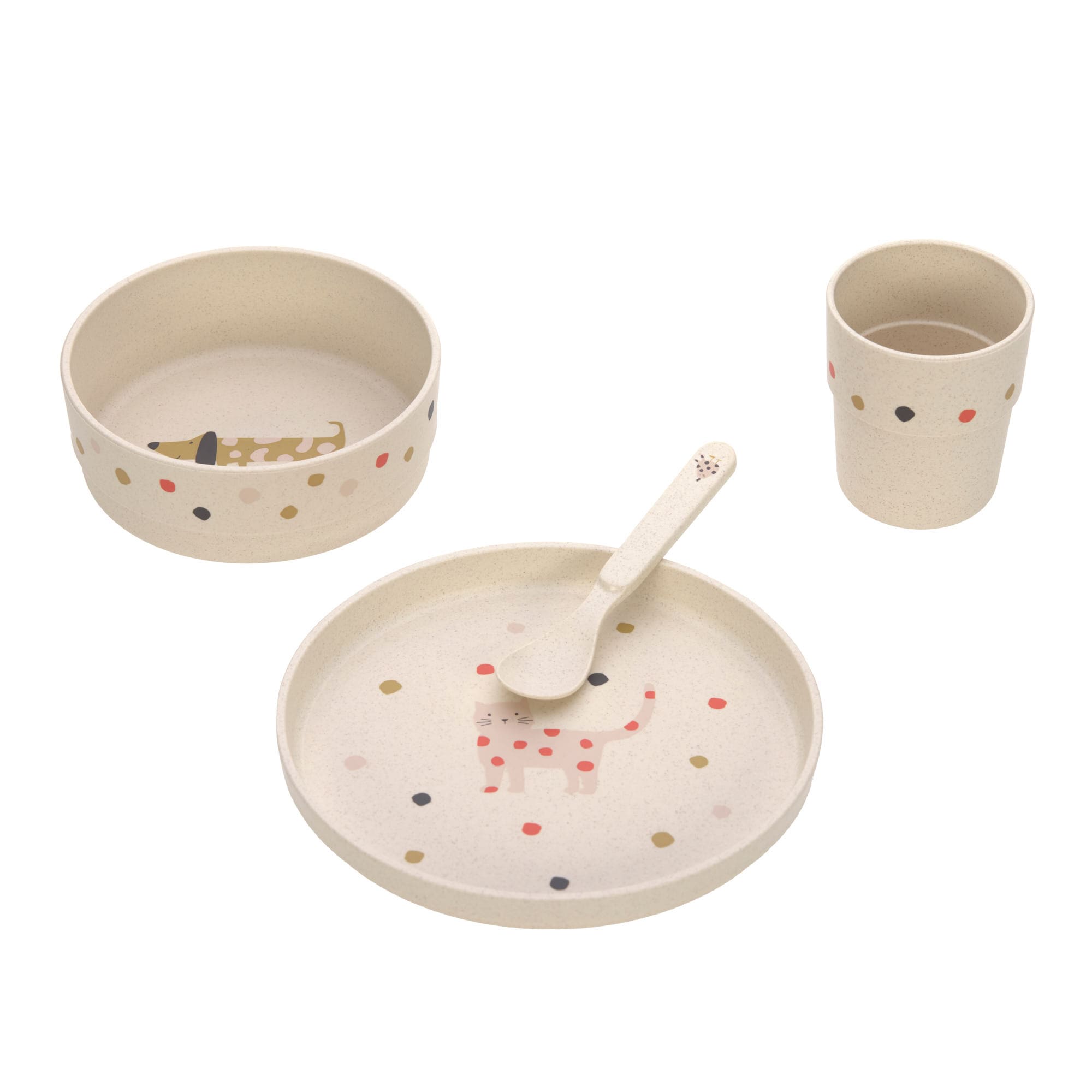 Kindergeschirr Set (Teller - Schüssel - Becher - Löffel)