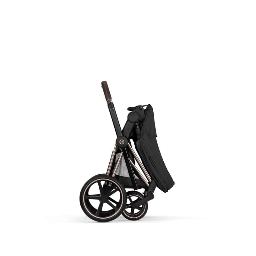 Cybex Priam Komfort Kinderwagen Set 4in1 Rosegold / Sepia Black inkl. Cloud T Plus Sepia Black und Base T