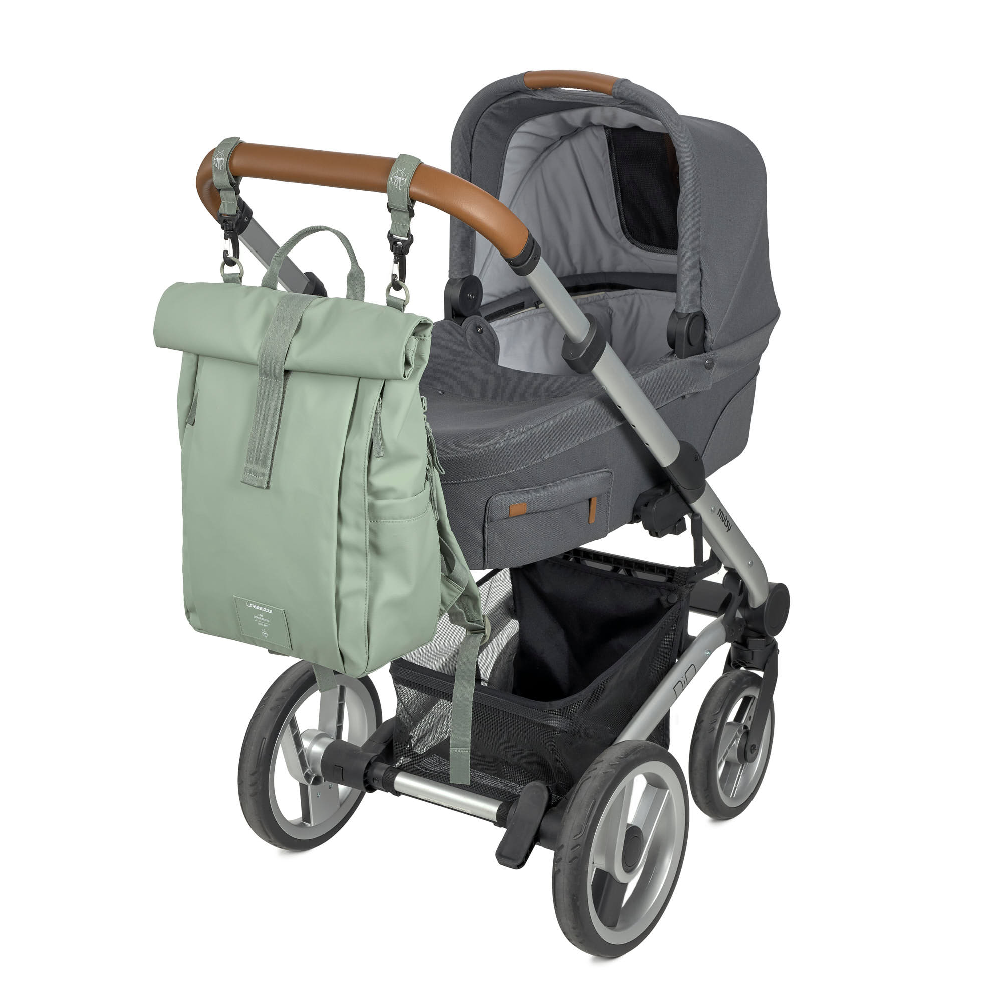 Lässig Wickelrucksack - Rolltop Up Backpack Silbergrün Lässig Wickelrucksack - Rolltop Up Backpack Silbergrün
