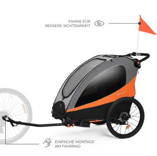 Kinderkraft 3in1 Fahrradanhänger NAVA orange Kinderkraft 3in1 Fahrradanhänger NAVA orange