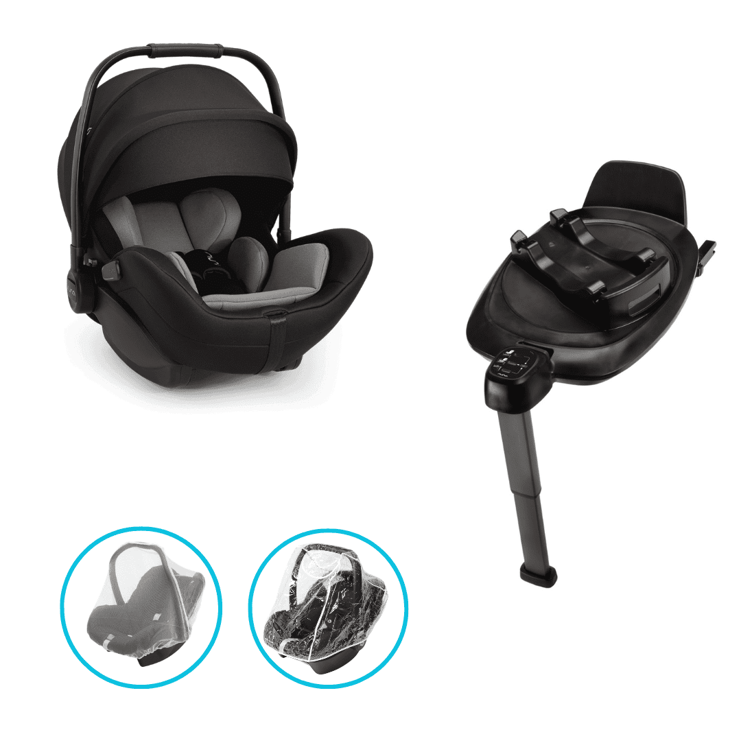 Nuna ARRA flex i-Size Babyschale Caviar inkl. Isofix-Basis NEXT inkl. GRATIS Zubehör