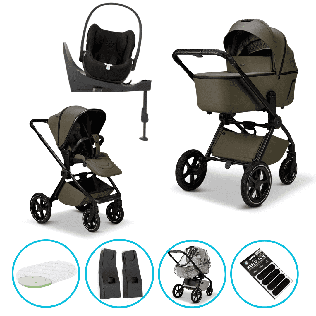 Moon GIO 2.0 Kombikinderwagen Moos 4in1 Set inkl. Cloud T i-Size black und Base T