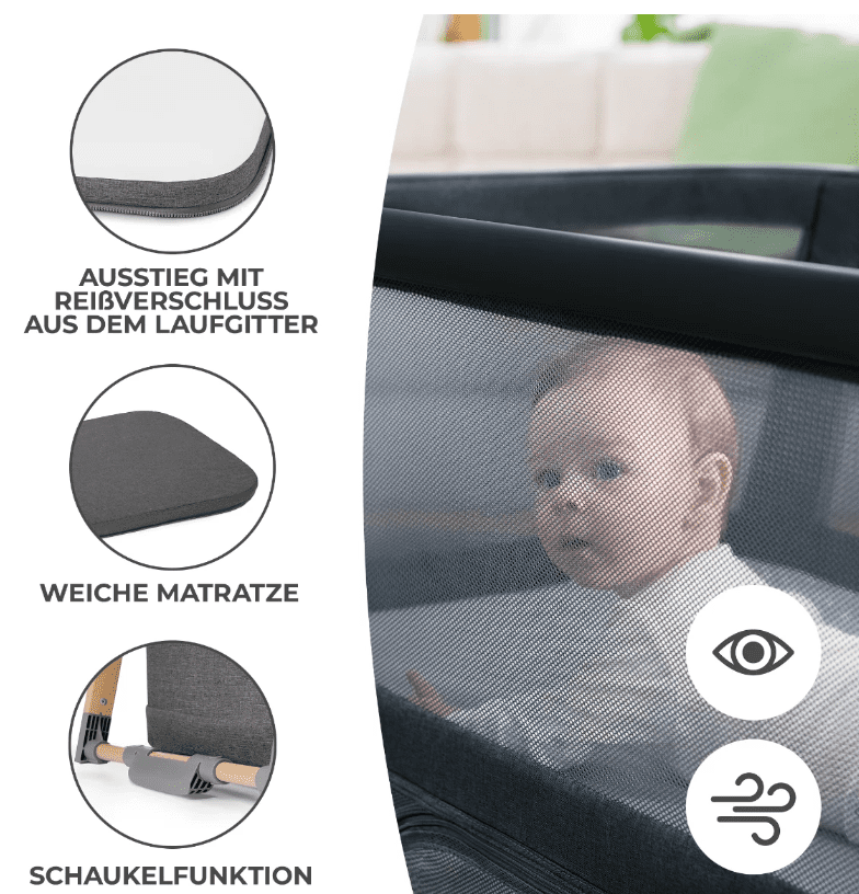 Kinderkraft 4in1 Reisebett SOFI grau