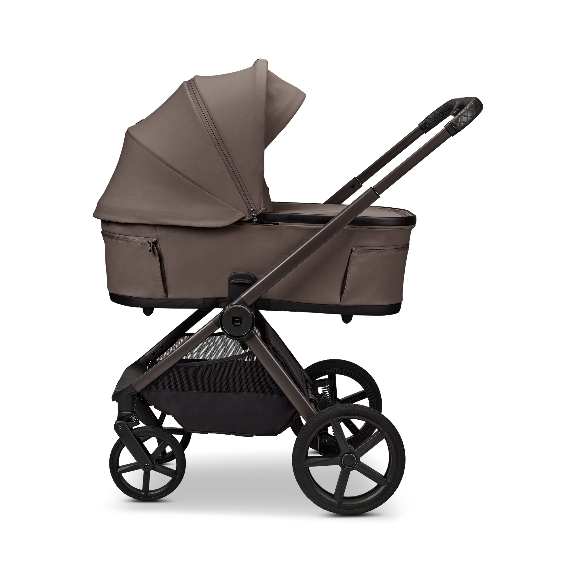 Moon GIO Fold Kombikinderwagen Greige mit Lightweight-Rädern