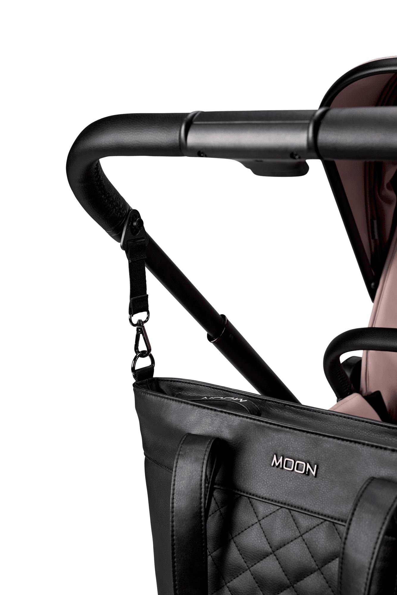 Moon V-Shape Bag Black Leather - Wickeltasche 