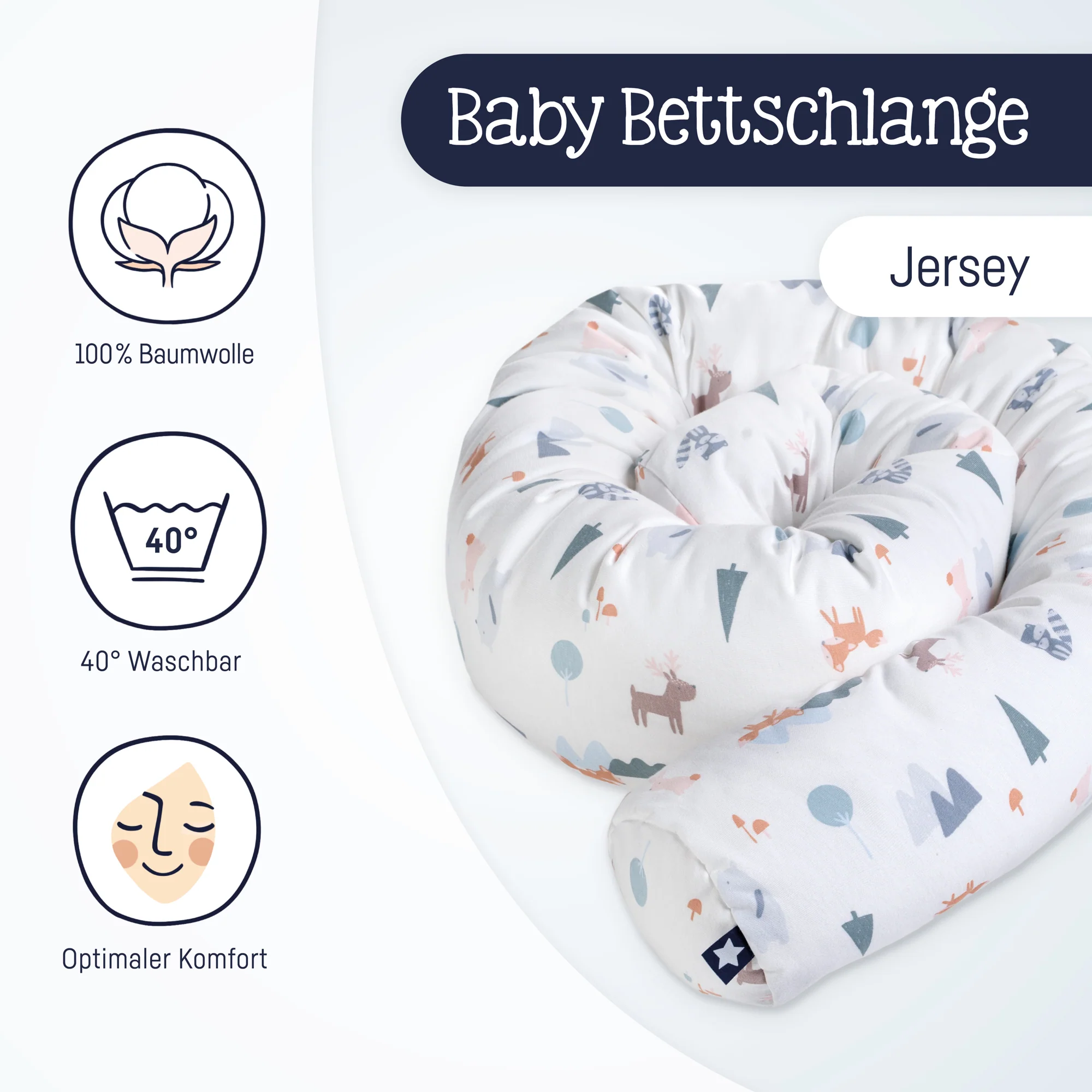 personalisierte Bettschlange Jersey Cotton 180cm mit Namen - Zöllner