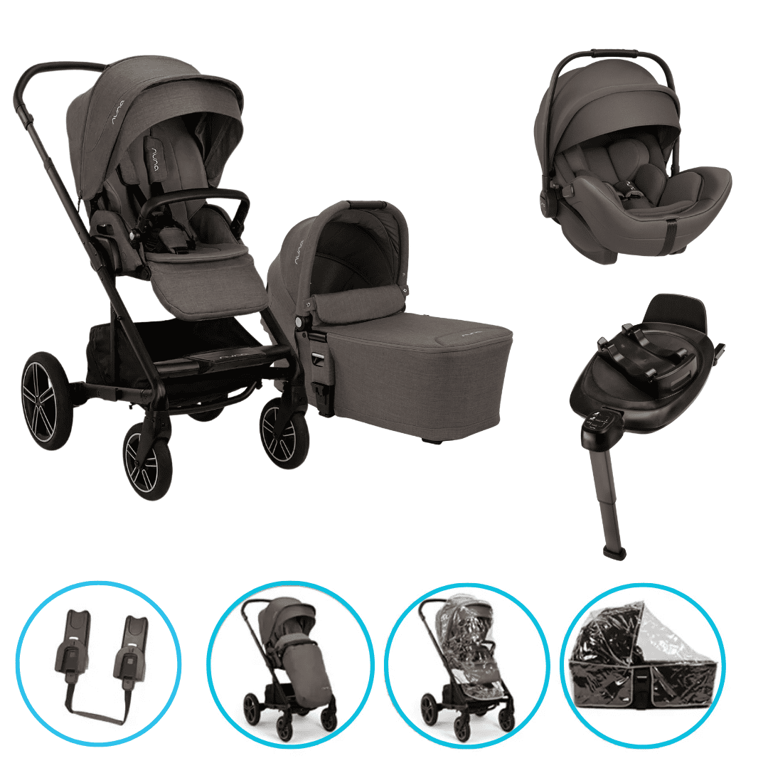 Nuna MIXX next 4in1 Kinderwagen Set Thunder inkl. Arra flex Thunder, Base Next & gratis Zubehör