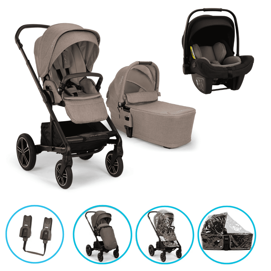 Nuna MIXX next 3in1 Kinderwagen Set Cedar inkl. Pipa Next Caviar und gratis Zubehör 