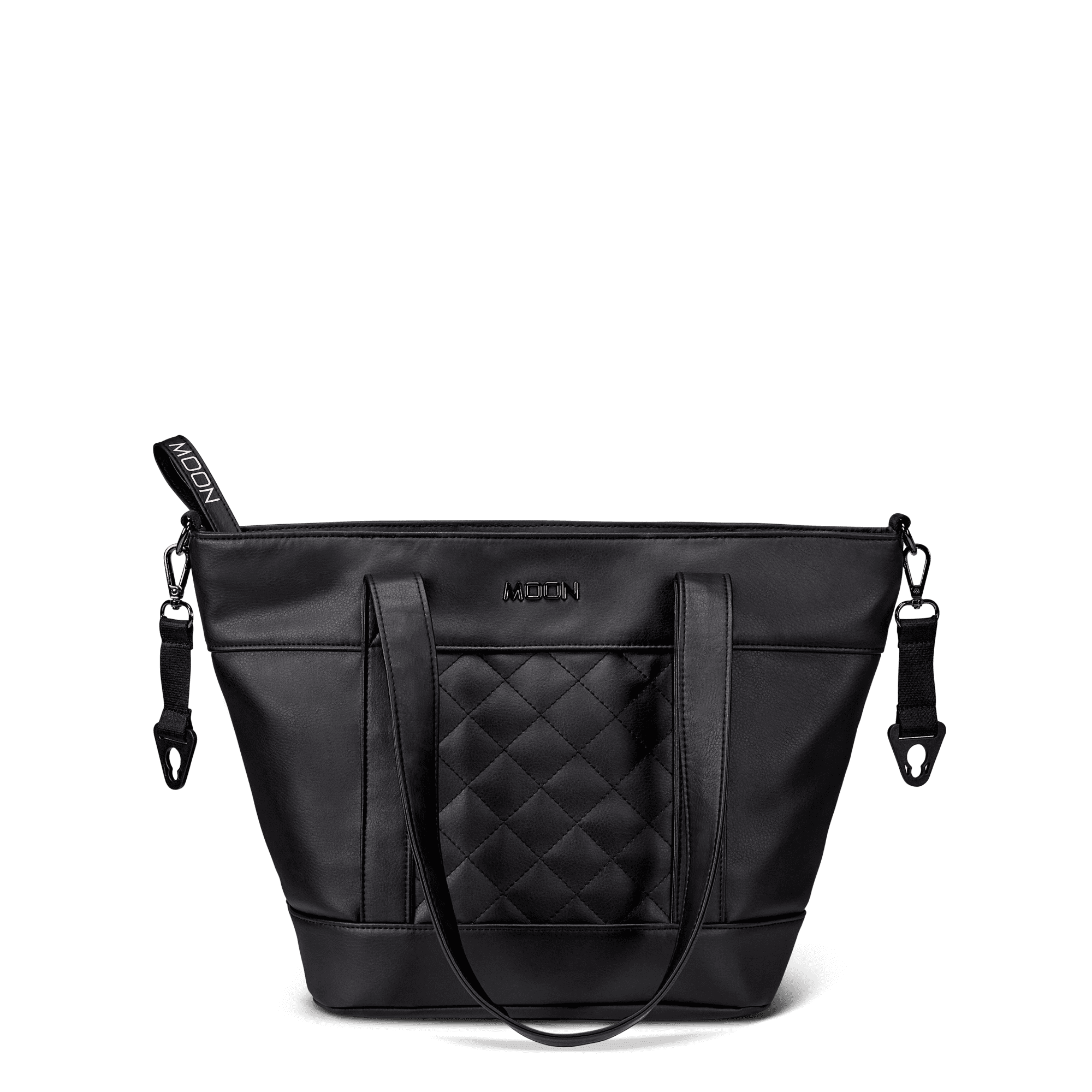 Moon V-Shape Bag Black Leather - Wickeltasche 