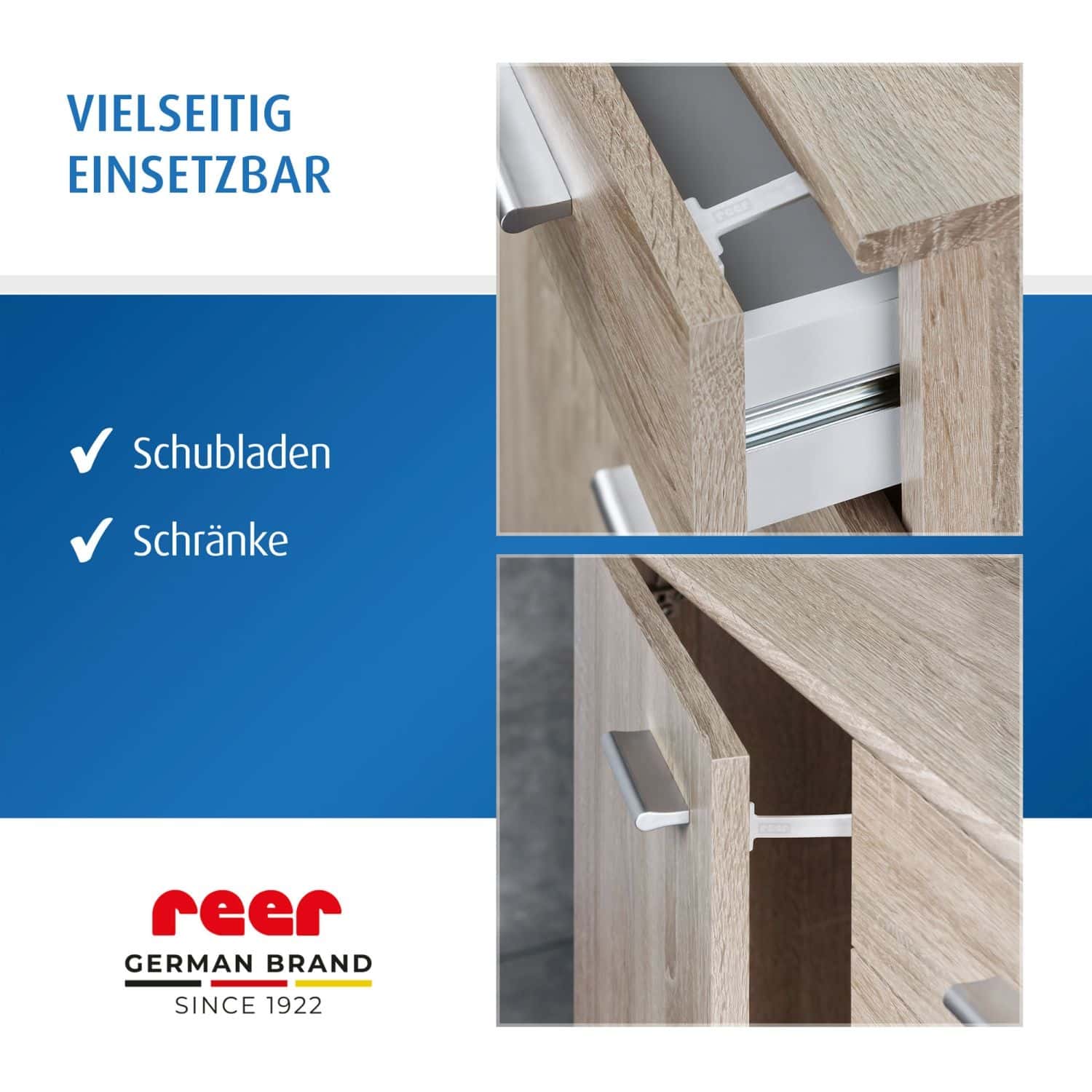 Reer Schrank- und Schubladensicherung mit Montagehilfe - 3er Pack