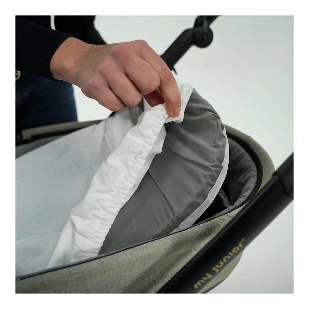 my junior wasserdichter Matratzenschoner Jersey/Weiß