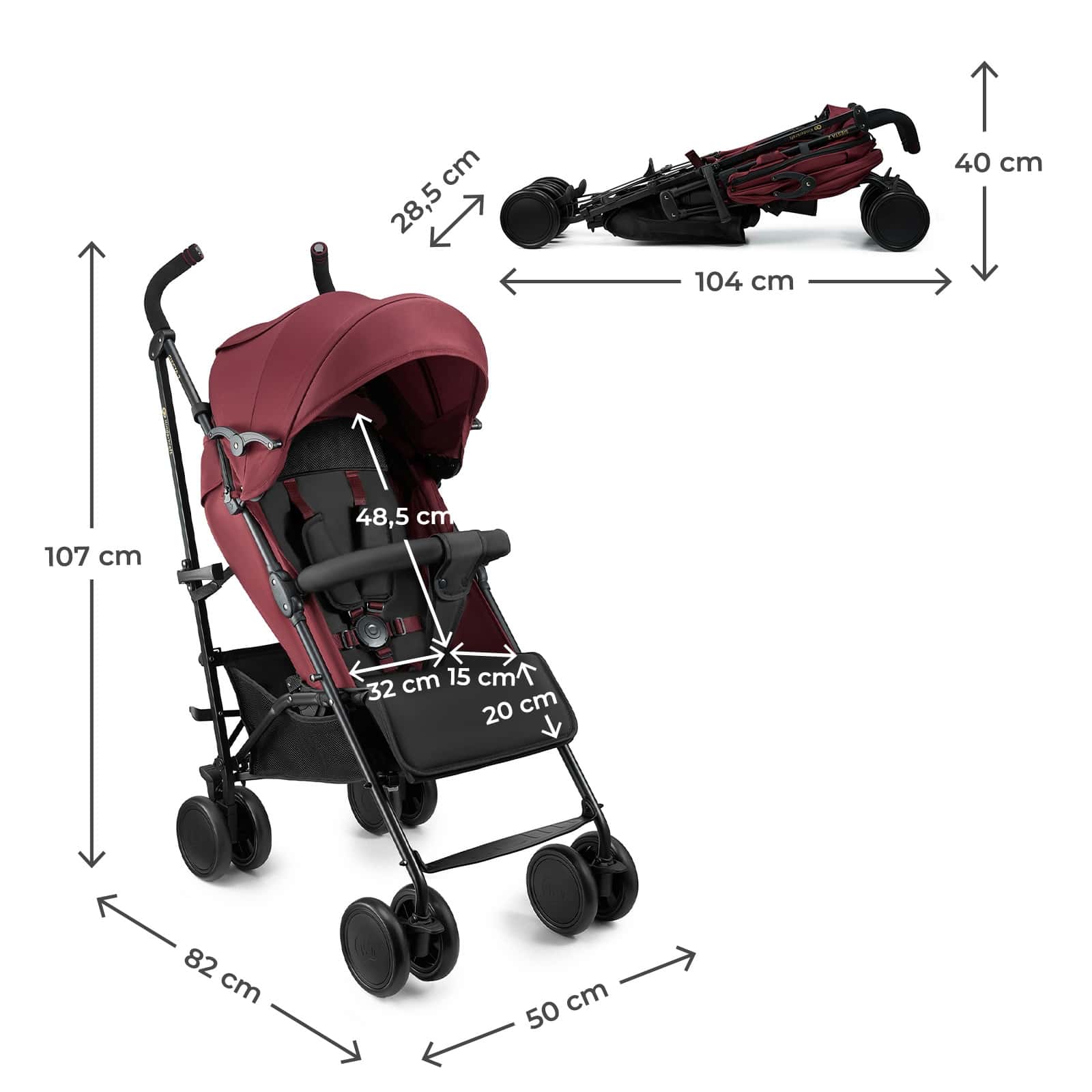 Kinderkraft Buggy SIESTA 2 Burgund