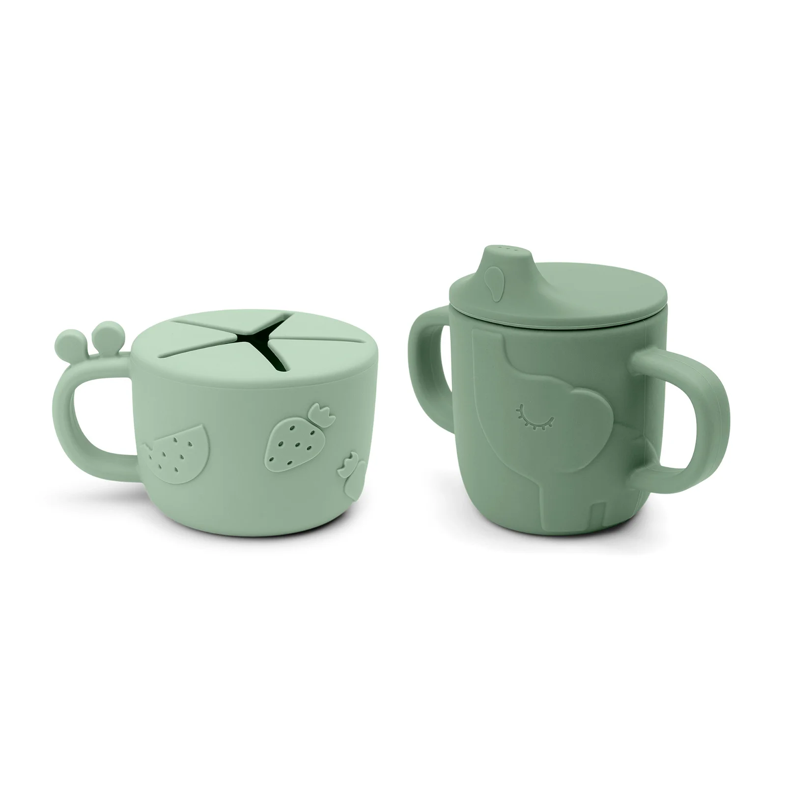 Done by Deer - Peekaboo Snack & Trinkbecher Set Green Done by Deer - Peekaboo Snack & Trinkbecher Set Green