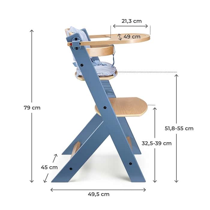 Kinderkraft Hochstuhl Enock mit Kissen Blau