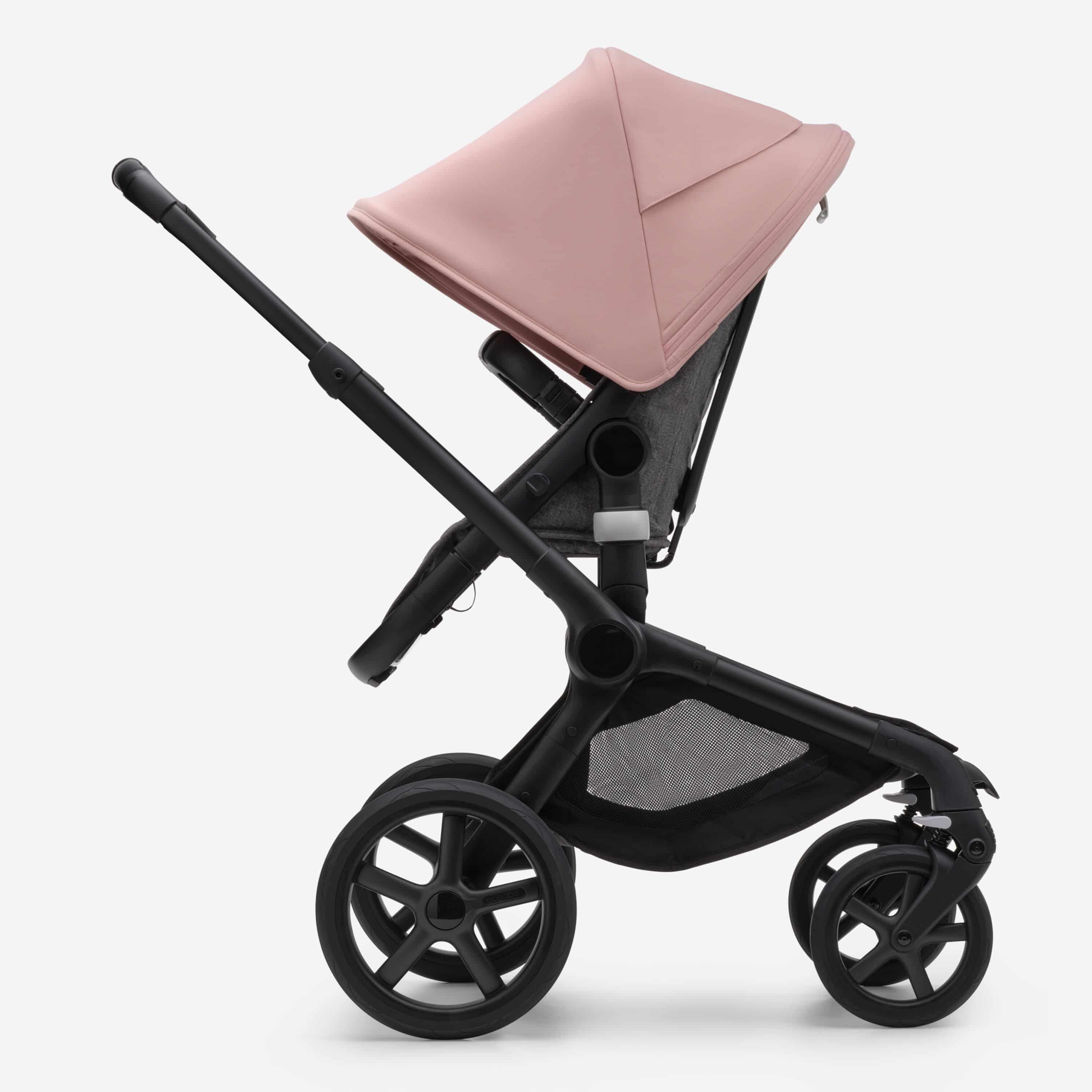 Bugaboo Fox5 Kombikinderwagen schwarz/ grau meliert morgenrosa