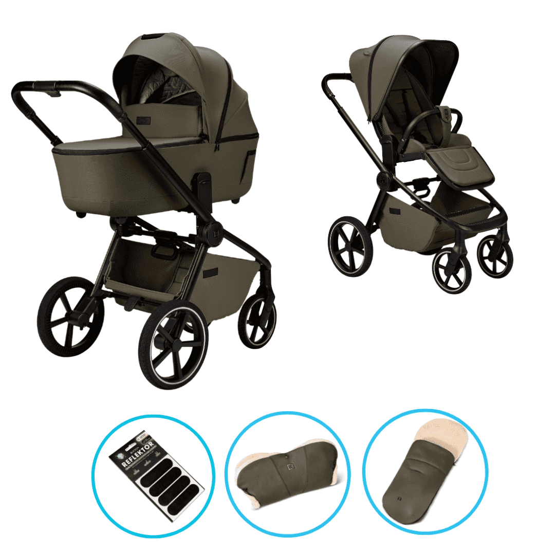Moon RESEA 2.0 Moss Kombikinderwagen inkl. Fußsack und Handmuff