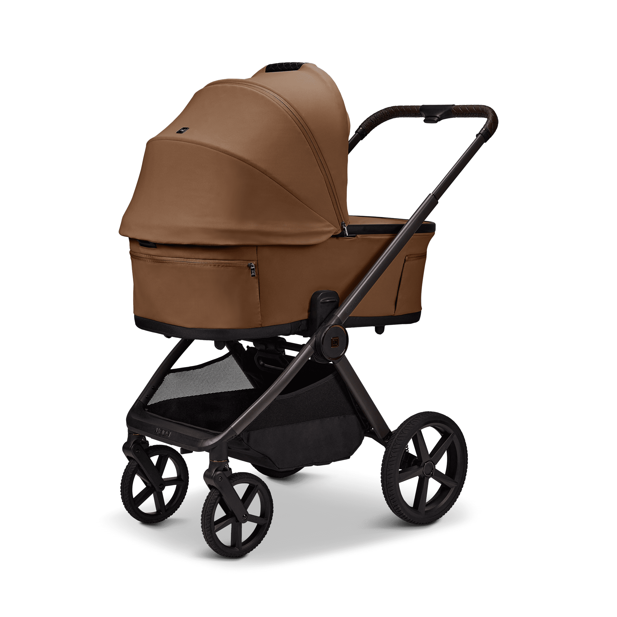 Moon GIO Fold Kombikinderwagen Cognac mit Luftreifen inkl. GRATIS Sonnensegel, Regenverdeck und Mückennetz