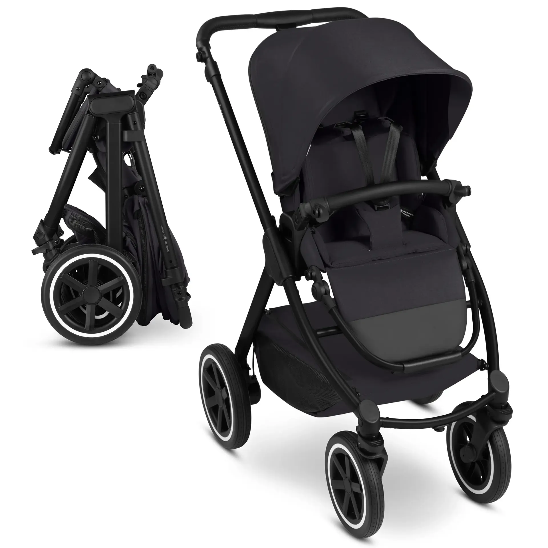 buggy aufgebaut und zusammengeklappt in schwarz buggy aufgebaut und zusammengeklappt in schwarz