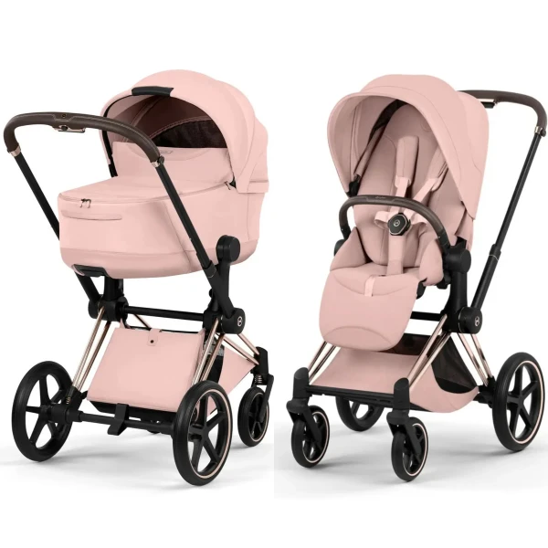  Cybex Priam Style Kinderwagen Set 3in1 Rosegold / Peach Pink inkl. Cloud T Plus Peach Pink