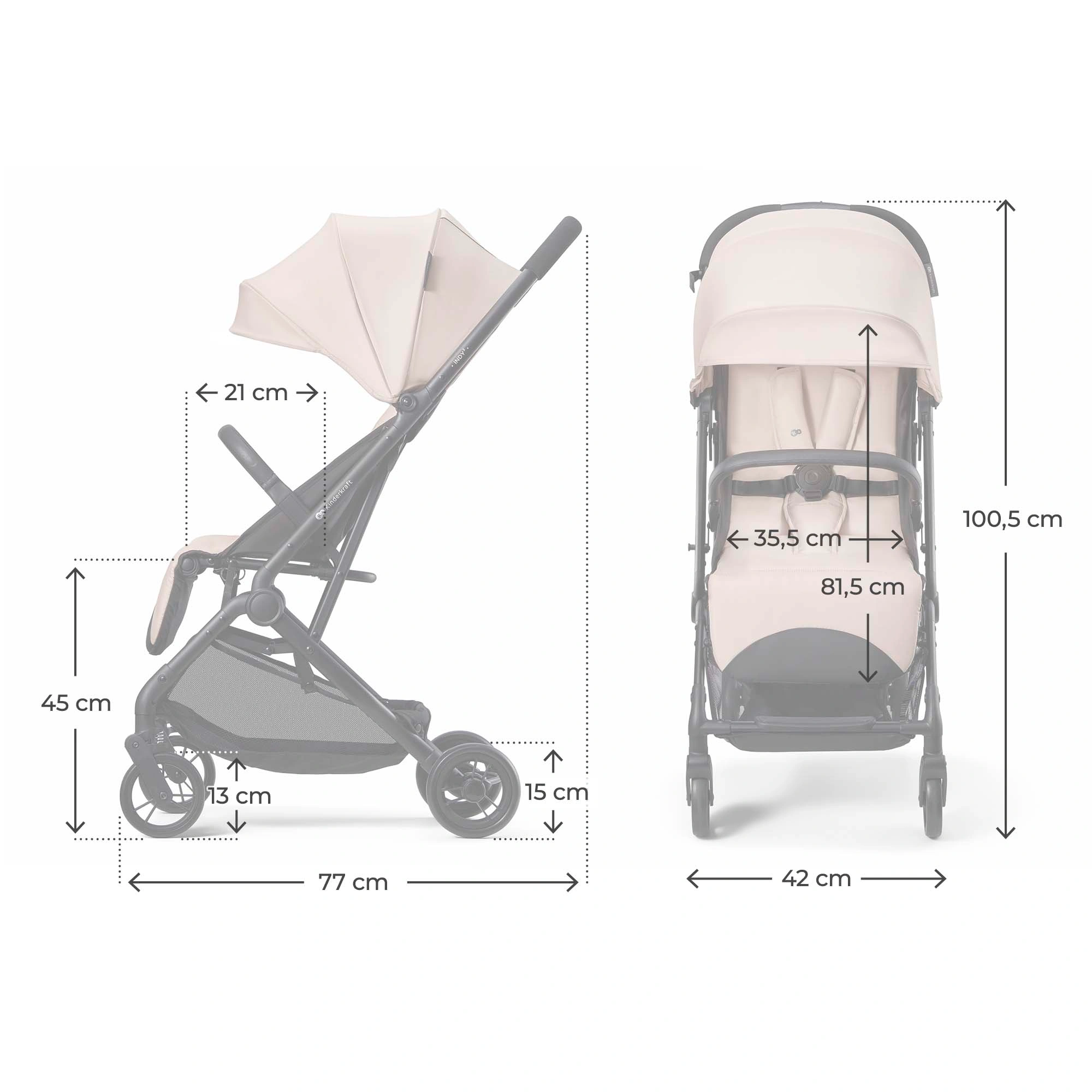 Kinderkraft City-Buggy INDY 3 Misty Beige