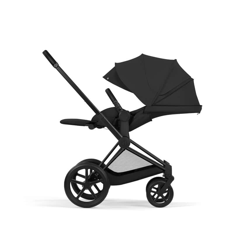 Cybex Priam Komfort Kinderwagen Set 4in1 Matt Black / Sepia Black inkl. Cloud T Plus Sepia Black und Base T