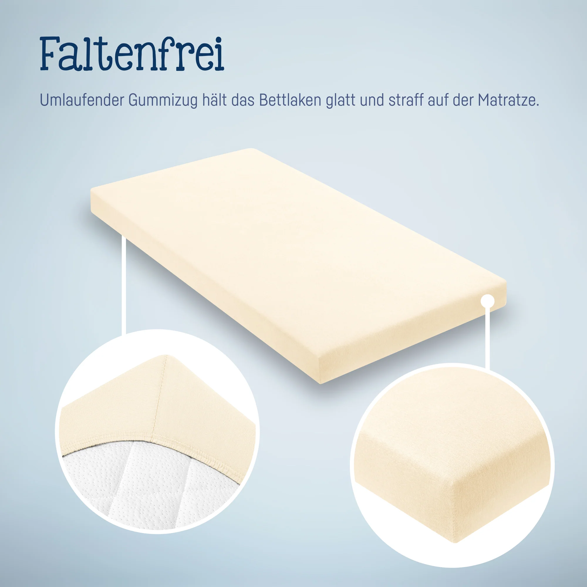 Zöllner Jersey Spannbetttuch Wiege/Stubenwagen 90/40 - ecru Zöllner Jersey Spannbetttuch Wiege/Stubenwagen 90/40 - ecru