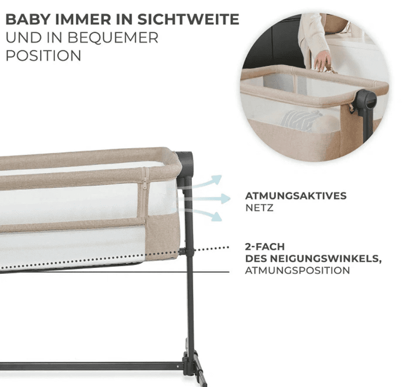 Kinderkraft 2in1 Beistellbett NESTE UP 2 beige